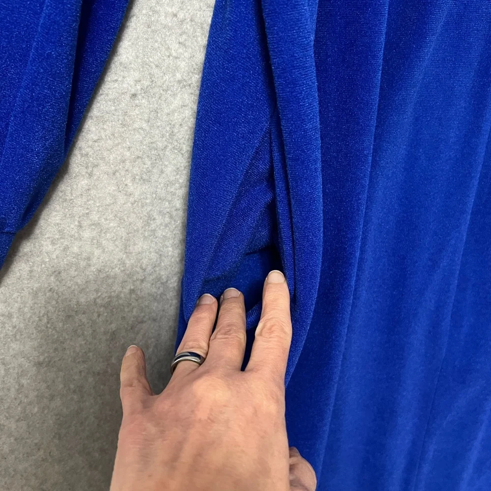 Vanity Fair Vintage Royal Blue Velour Robe House Dress Size Medium 1/2 Zip